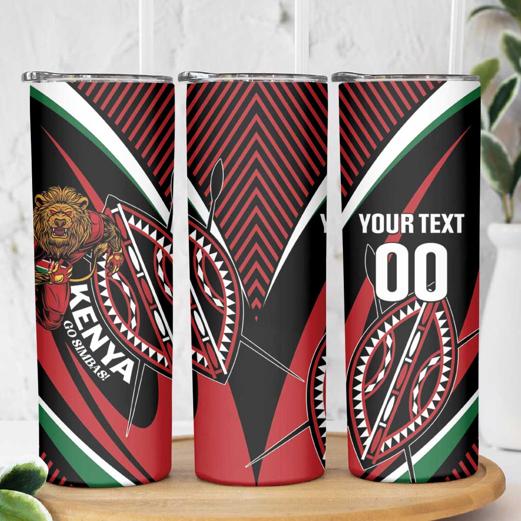 Custom Kenya Rugby Simbas Skinny Tumbler Elevate Your Game
