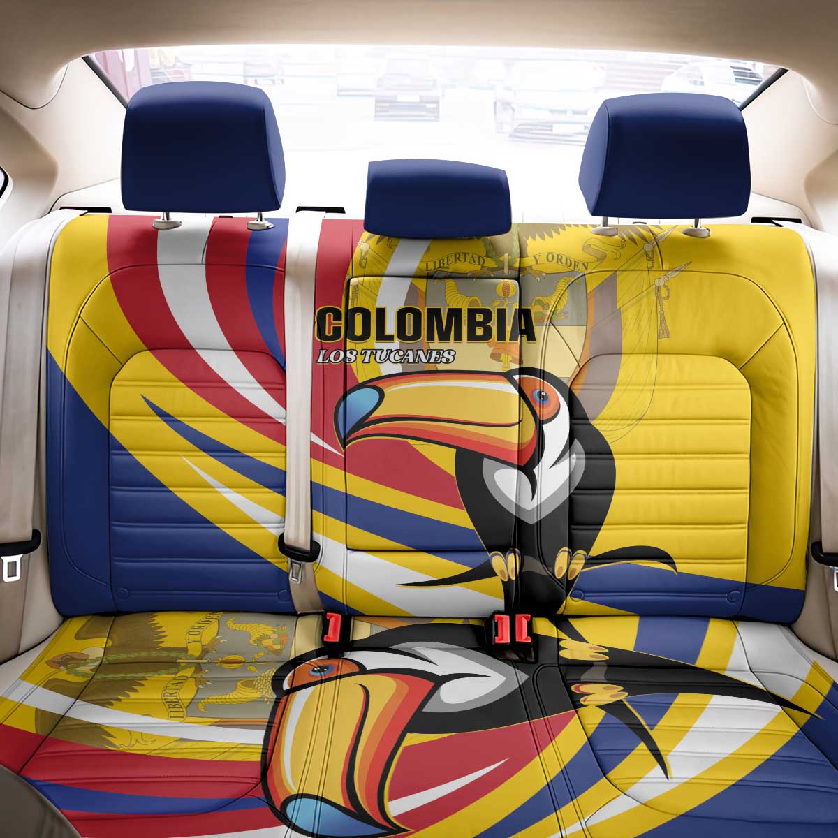 Colombia Rugby Back Car Seat Cover Los Tucanes Go Champions