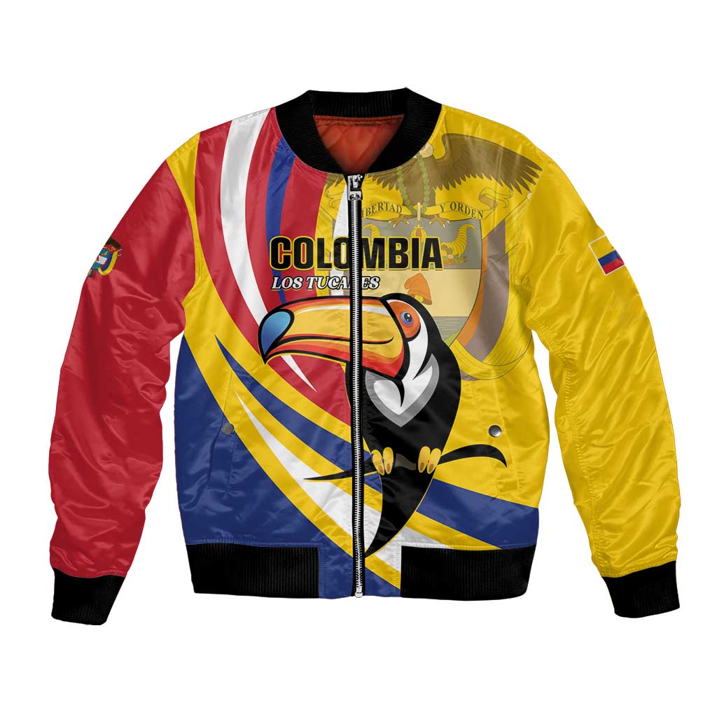 Custom Colombia Rugby Bomber Jacket Los Tucanes Go Champions
