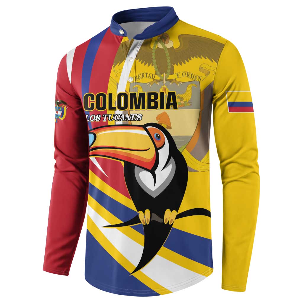 Custom Colombia Rugby Button Sweatshirt Los Tucanes Go Champions