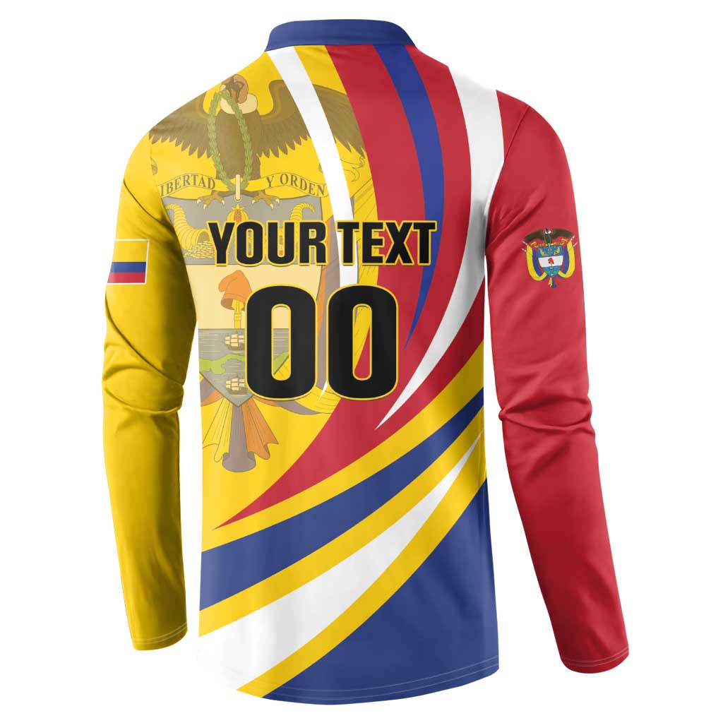 Custom Colombia Rugby Button Sweatshirt Los Tucanes Go Champions