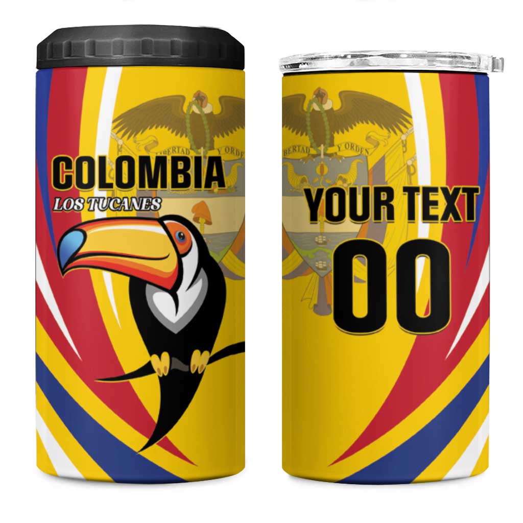 Custom Colombia Rugby 4 in 1 Can Cooler Tumbler Los Tucanes Go Champions