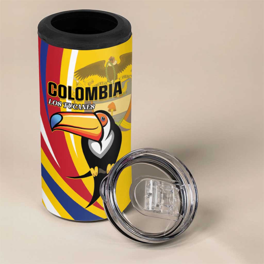 Custom Colombia Rugby 4 in 1 Can Cooler Tumbler Los Tucanes Go Champions