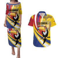 Custom Colombia Rugby Couples Matching Puletasi and Hawaiian Shirt Los Tucanes Go Champions
