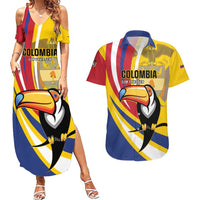 Custom Colombia Rugby Couples Matching Summer Maxi Dress and Hawaiian Shirt Los Tucanes Go Champions