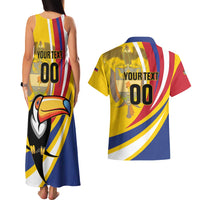 Custom Colombia Rugby Couples Matching Tank Maxi Dress and Hawaiian Shirt Los Tucanes Go Champions