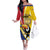 Custom Colombia Rugby Family Matching Off The Shoulder Long Sleeve Dress and Hawaiian Shirt Los Tucanes Go Champions