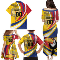 Custom Colombia Rugby Family Matching Puletasi and Hawaiian Shirt Los Tucanes Go Champions