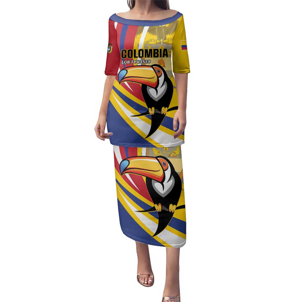 Custom Colombia Rugby Family Matching Puletasi and Hawaiian Shirt Los Tucanes Go Champions