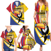 Custom Colombia Rugby Family Matching Summer Maxi Dress and Hawaiian Shirt Los Tucanes Go Champions