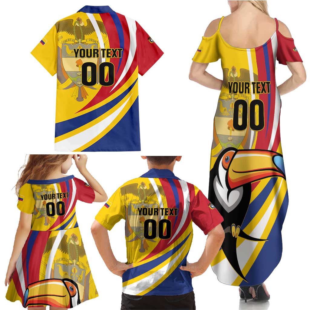 Custom Colombia Rugby Family Matching Summer Maxi Dress and Hawaiian Shirt Los Tucanes Go Champions