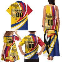 Custom Colombia Rugby Family Matching Tank Maxi Dress and Hawaiian Shirt Los Tucanes Go Champions