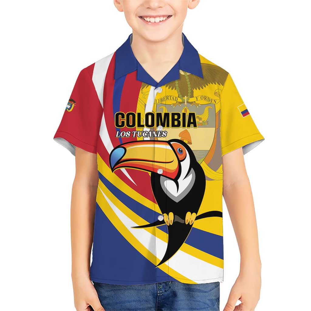 Custom Colombia Rugby Kid Hawaiian Shirt Los Tucanes Go Champions
