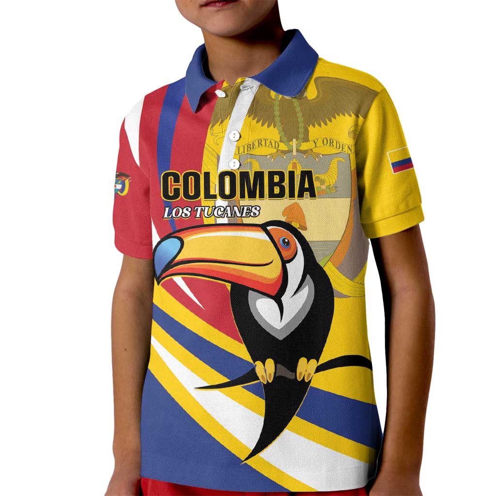 Custom Colombia Rugby Kid Polo Shirt Los Tucanes Go Champions