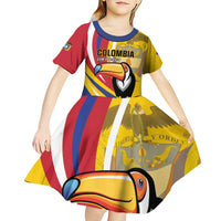 Custom Colombia Rugby Kid Short Sleeve Dress Los Tucanes Go Champions