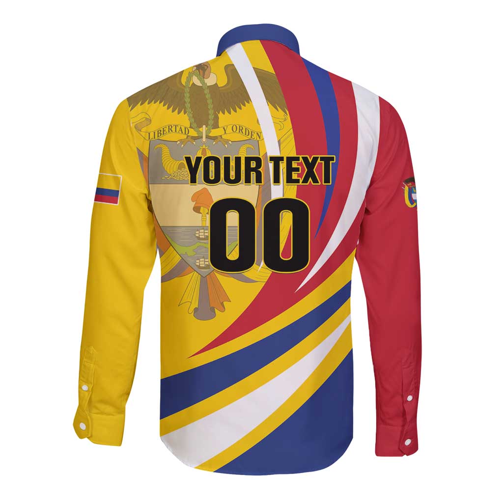 Custom Colombia Rugby Long Sleeve Button Shirt Los Tucanes Go Champions