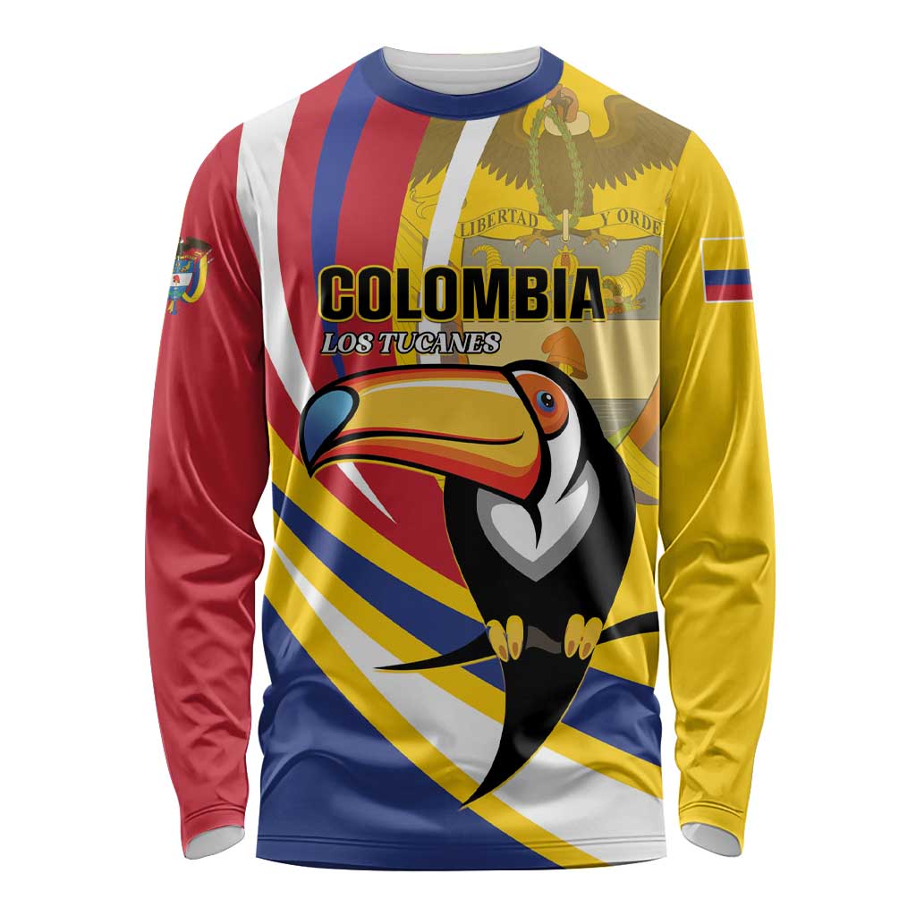 Custom Colombia Rugby Long Sleeve Shirt Los Tucanes Go Champions