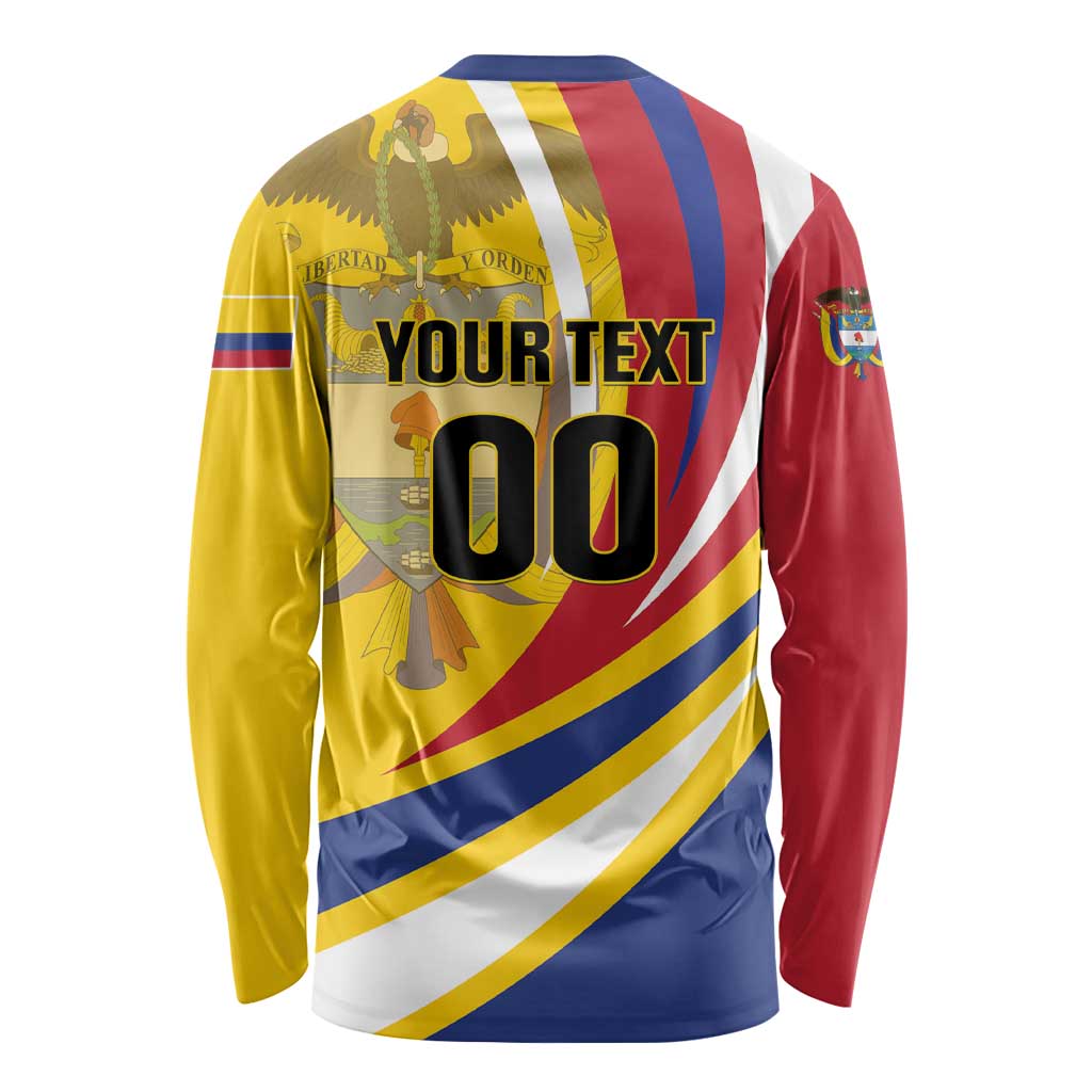 Custom Colombia Rugby Long Sleeve Shirt Los Tucanes Go Champions