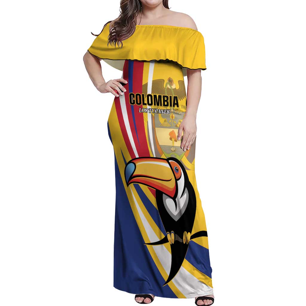 Custom Colombia Rugby Off Shoulder Maxi Dress Los Tucanes Go Champions