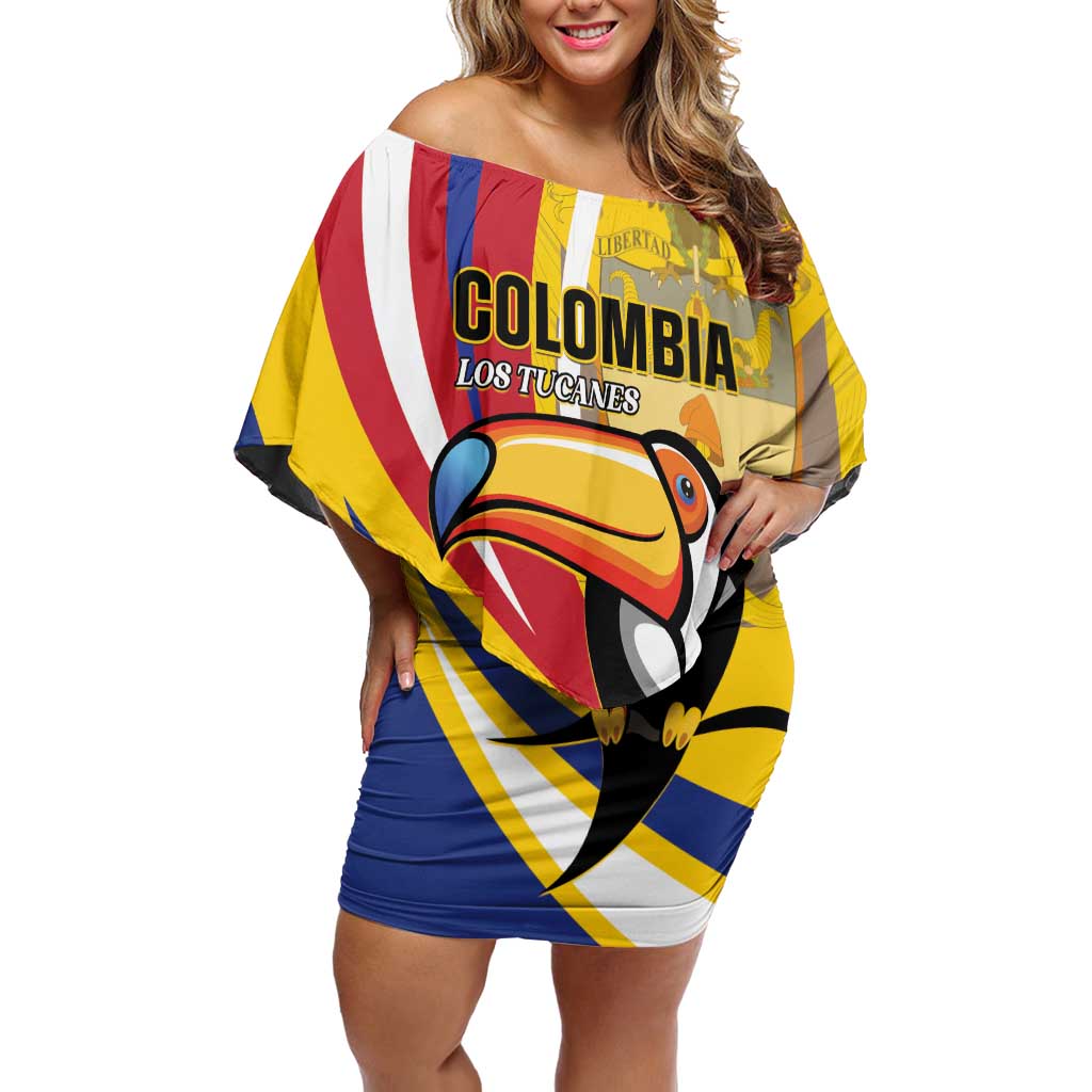 Custom Colombia Rugby Off Shoulder Short Dress Los Tucanes Go Champions