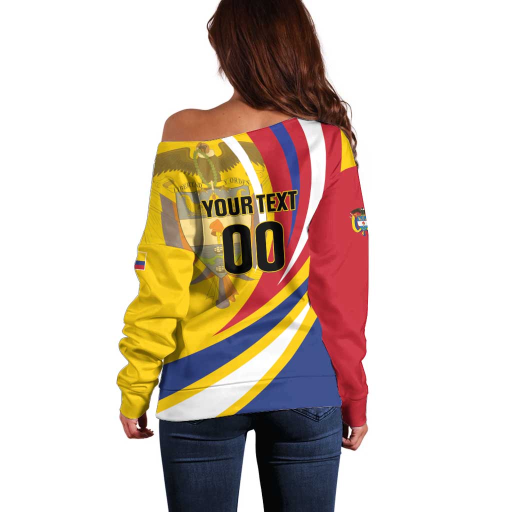 Custom Colombia Rugby Off Shoulder Sweater Los Tucanes Go Champions