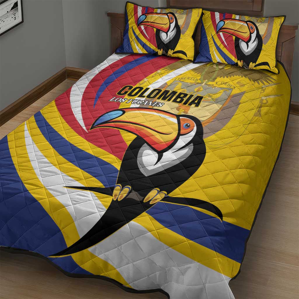 Colombia Rugby Quilt Bed Set Los Tucanes Go Champions