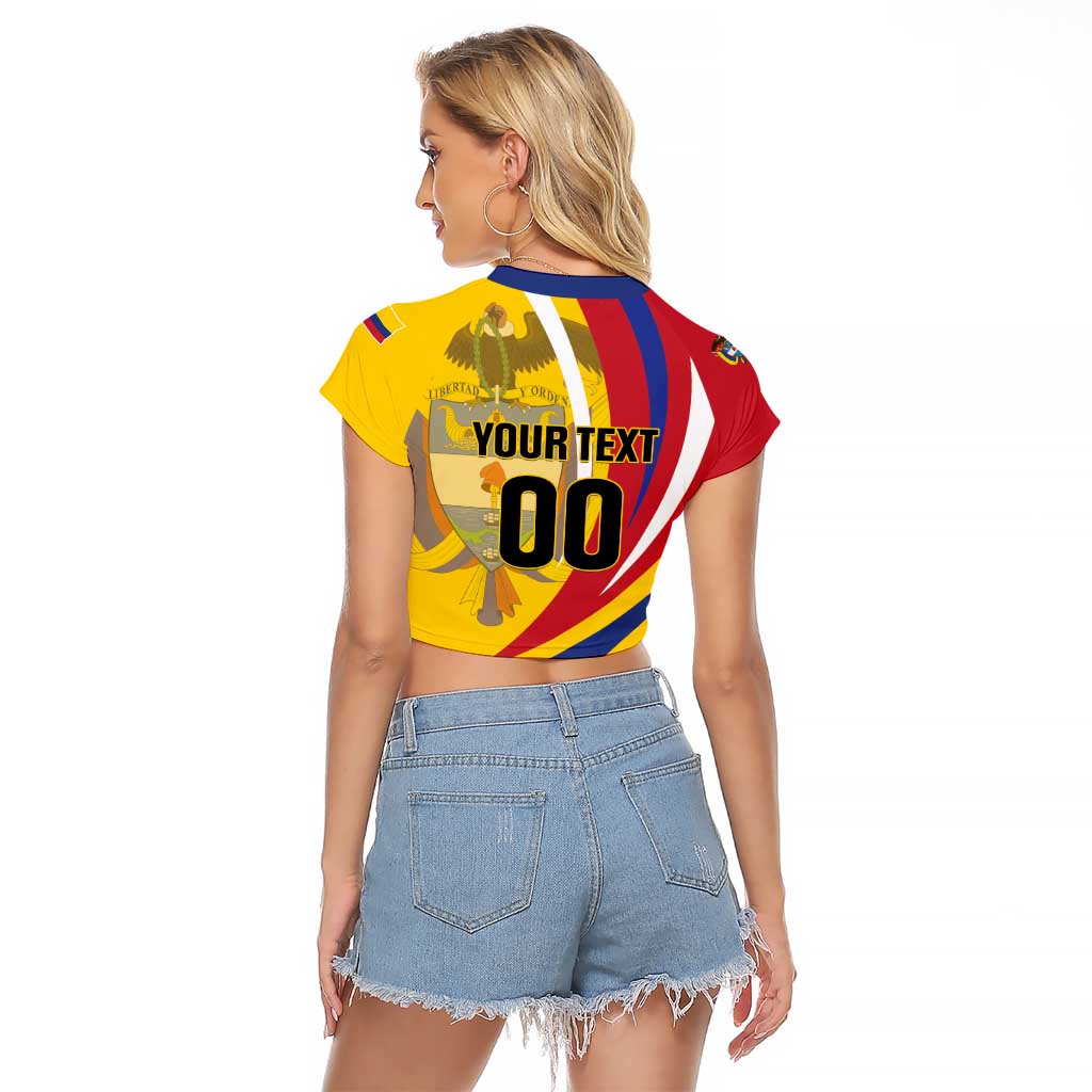 Custom Colombia Rugby Raglan Cropped T Shirt Los Tucanes Go Champions