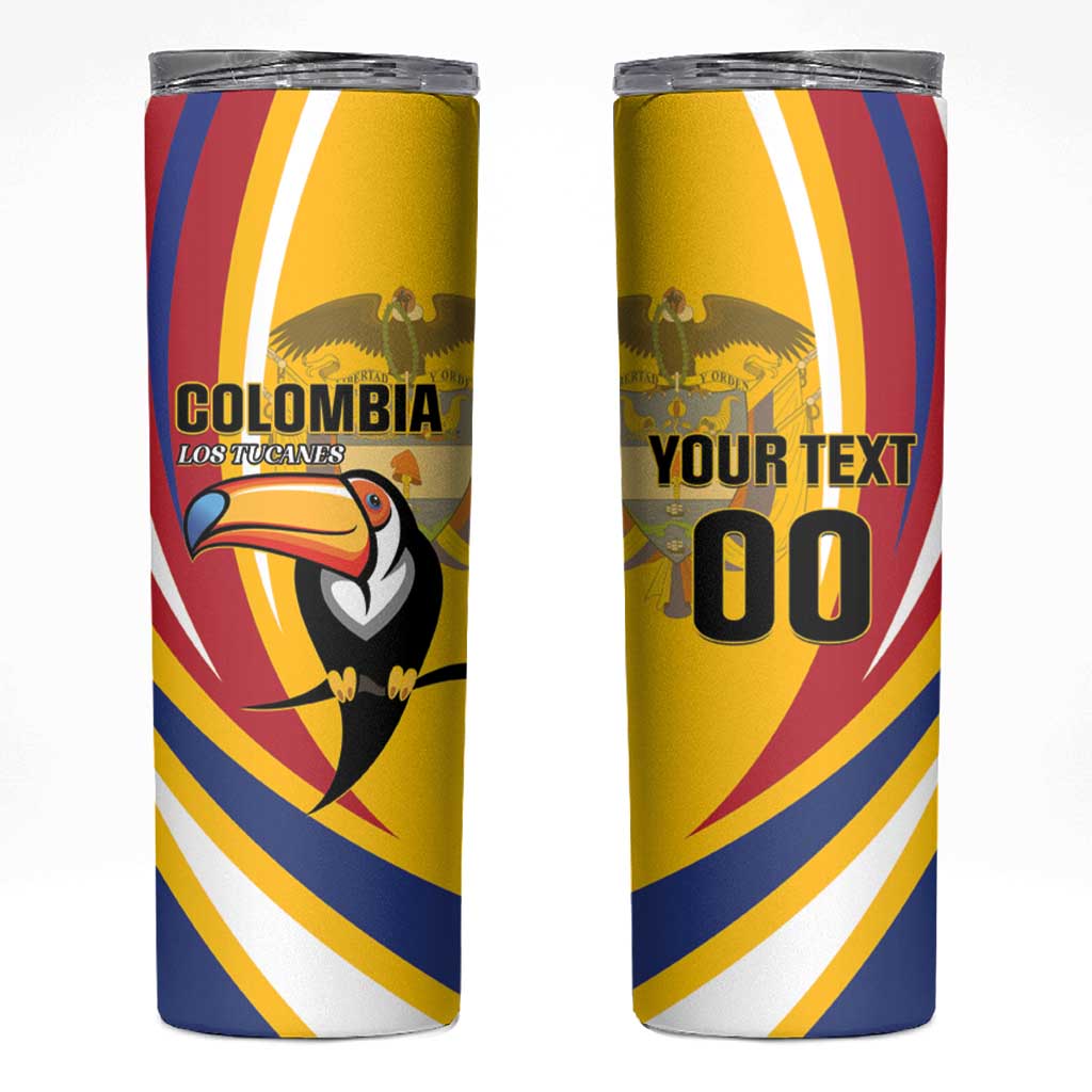 Custom Colombia Rugby Skinny Tumbler Los Tucanes Go Champions