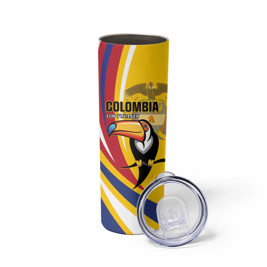 Custom Colombia Rugby Skinny Tumbler Los Tucanes Go Champions