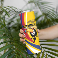 Custom Colombia Rugby Skinny Tumbler Los Tucanes Go Champions
