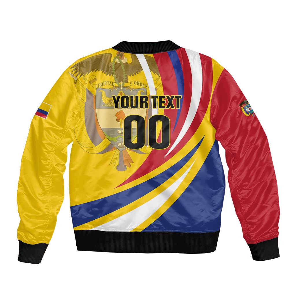 Custom Colombia Rugby Sleeve Zip Bomber Jacket Los Tucanes Go Champions