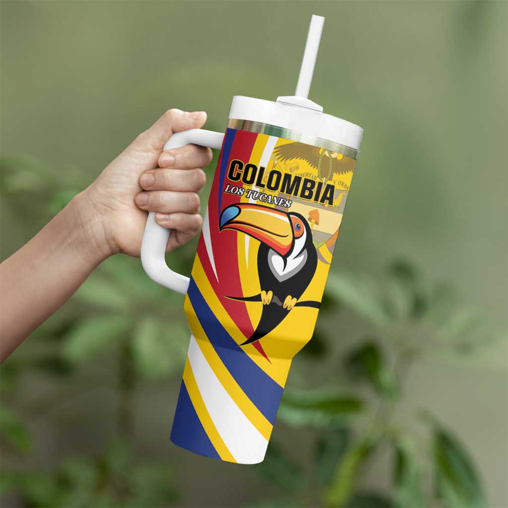 Custom Colombia Rugby Tumbler With Handle Los Tucanes Go Champions