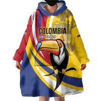 Custom Colombia Rugby Wearable Blanket Hoodie Los Tucanes Go Champions