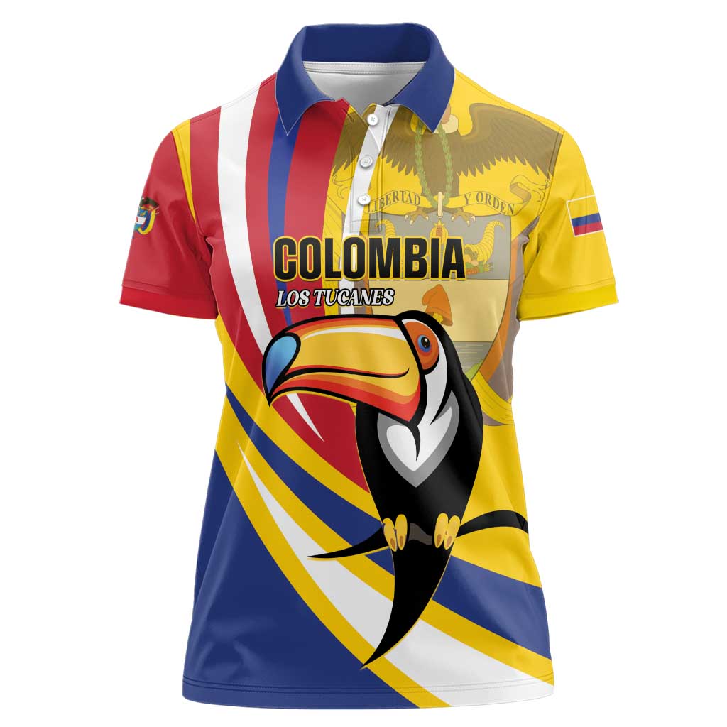 Custom Colombia Rugby Women Polo Shirt Los Tucanes Go Champions