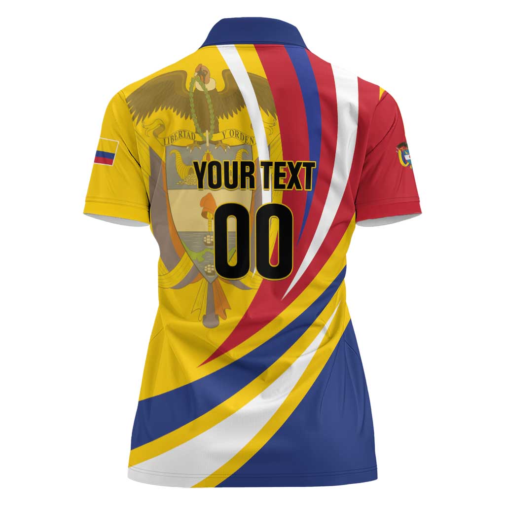 Custom Colombia Rugby Women Polo Shirt Los Tucanes Go Champions