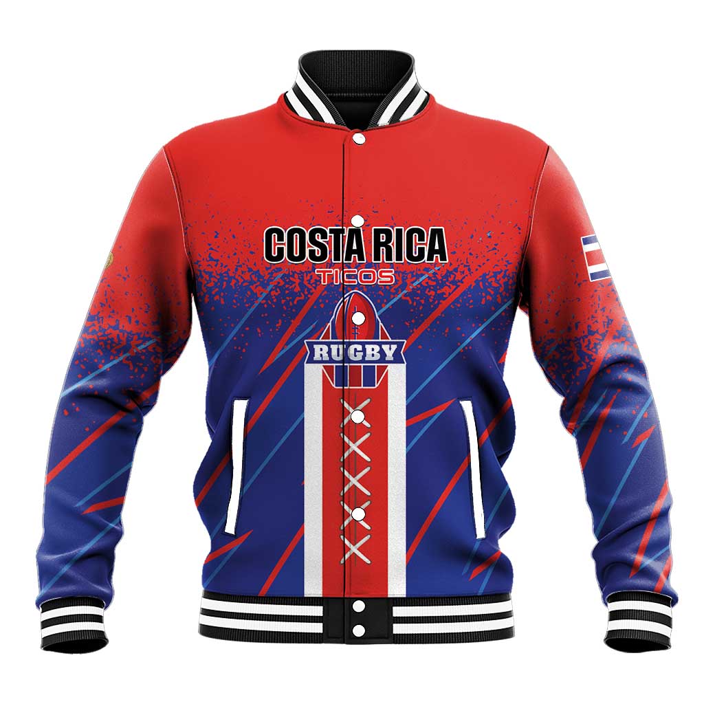Custom Costa Rica Rugby Baseball Jacket Ticos Go Champions