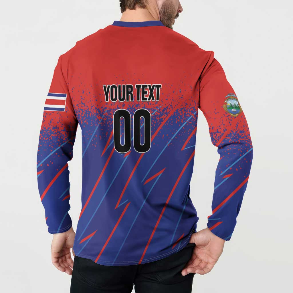 Custom Costa Rica Rugby Button Sweatshirt Ticos Go Champions