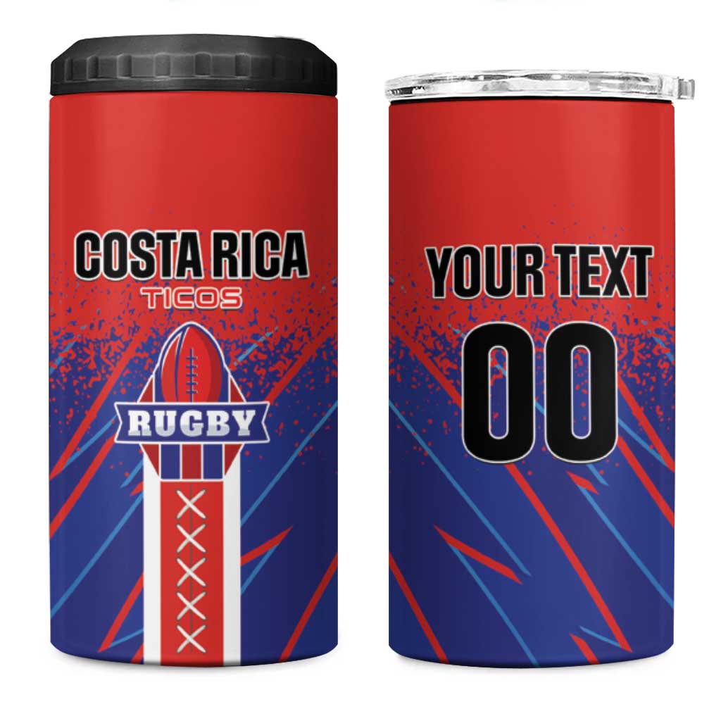 Custom Costa Rica Rugby 4 in 1 Can Cooler Tumbler Ticos Go Champions