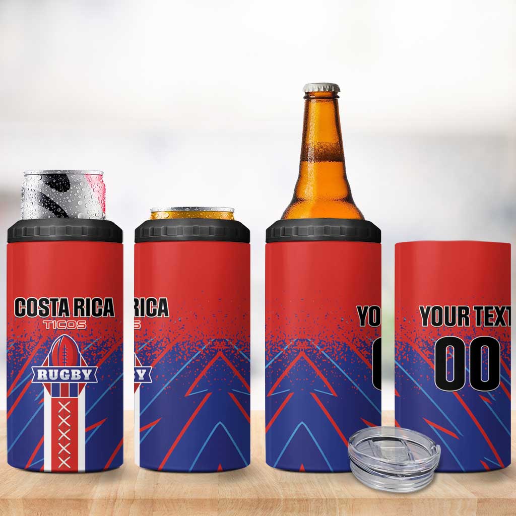 Custom Costa Rica Rugby 4 in 1 Can Cooler Tumbler Ticos Go Champions