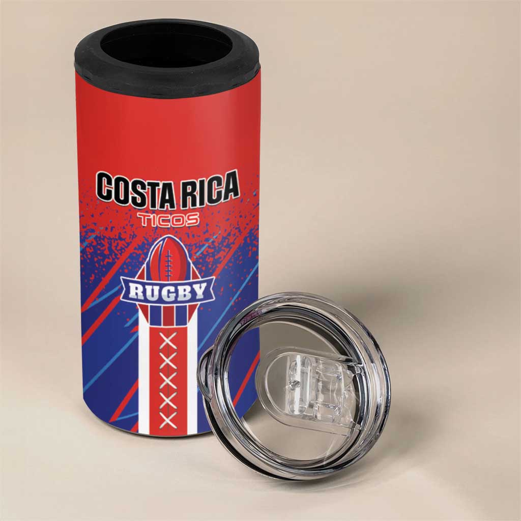 Custom Costa Rica Rugby 4 in 1 Can Cooler Tumbler Ticos Go Champions