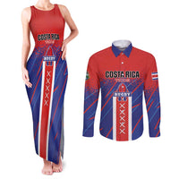 Custom Costa Rica Rugby Couples Matching Tank Maxi Dress and Long Sleeve Button Shirt Ticos Go Champions