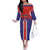 Custom Costa Rica Rugby Family Matching Off The Shoulder Long Sleeve Dress and Hawaiian Shirt Ticos Go Champions