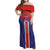 Custom Costa Rica Rugby Family Matching Off Shoulder Maxi Dress and Hawaiian Shirt Ticos Go Champions