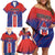 Custom Costa Rica Rugby Family Matching Off Shoulder Short Dress and Hawaiian Shirt Ticos Go Champions