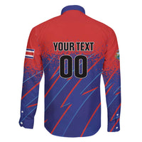 Custom Costa Rica Rugby Family Matching Off Shoulder Short Dress and Hawaiian Shirt Ticos Go Champions