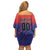 Custom Costa Rica Rugby Family Matching Off Shoulder Short Dress and Hawaiian Shirt Ticos Go Champions