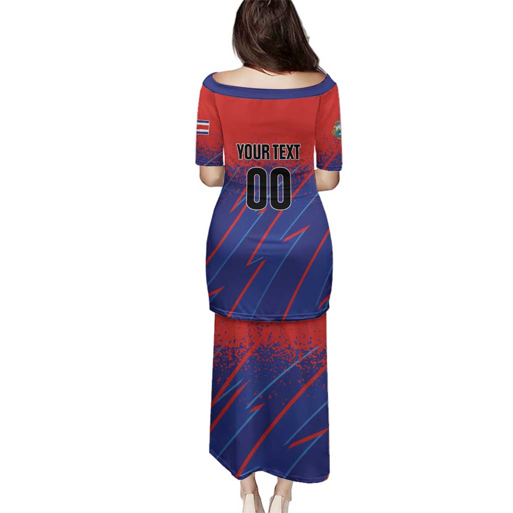 Custom Costa Rica Rugby Family Matching Puletasi and Hawaiian Shirt Ticos Go Champions