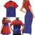 Custom Costa Rica Rugby Family Matching Short Sleeve Bodycon Dress and Hawaiian Shirt Ticos Go Champions