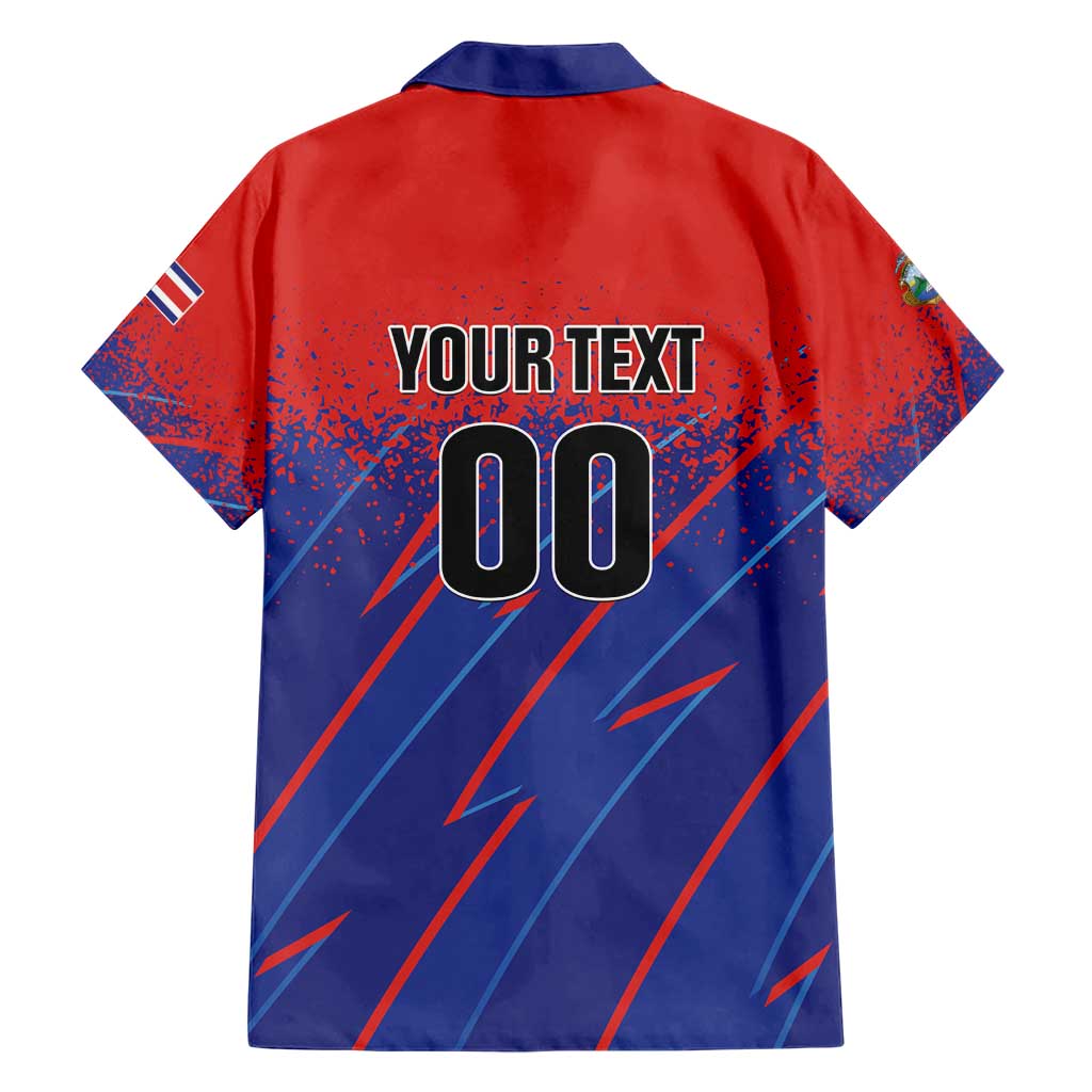 Custom Costa Rica Rugby Family Matching Short Sleeve Bodycon Dress and Hawaiian Shirt Ticos Go Champions
