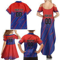 Custom Costa Rica Rugby Family Matching Summer Maxi Dress and Hawaiian Shirt Ticos Go Champions